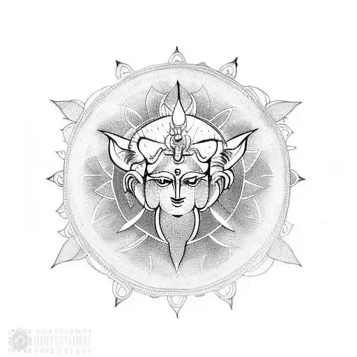 A minimalist tattoo design incorporating the divine symbolism of Shiva and Nandi within the presence of Kailash tattoo design idea