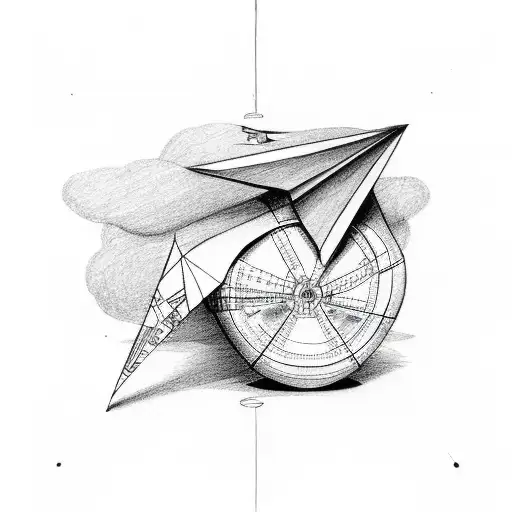 two paper airplane tattoo design idea