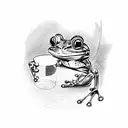 frog drinking bug juice tattoo design idea