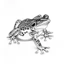 frog drinking bug juice tattoo design idea