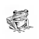 frog drinking bug juice tattoo design idea