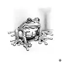 frog drinking bug juice tattoo design idea