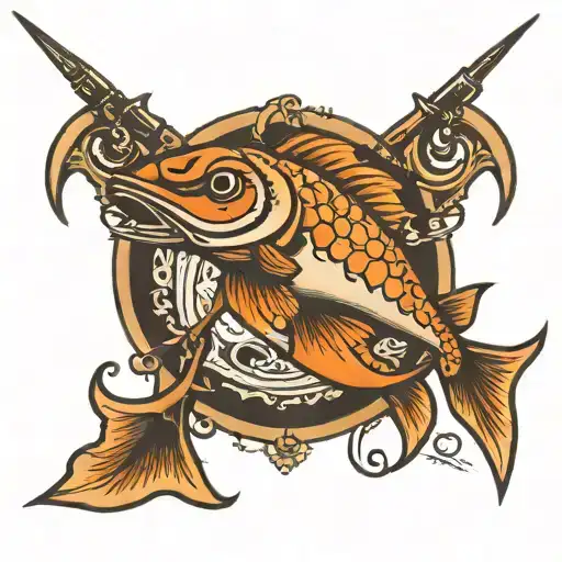 Jay fishing hook  tattoo design idea