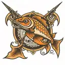 Jay fishing hook  tattoo design idea