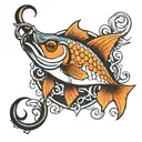 Jay fishing hook  tattoo design idea