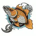 Jay fishing hook  tattoo design idea
