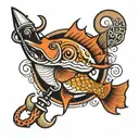 Jay fishing hook  tattoo design idea