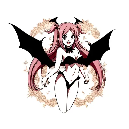 Bat with wings open symmetrically tattoo design idea