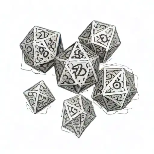 D20 dice tattoo design idea