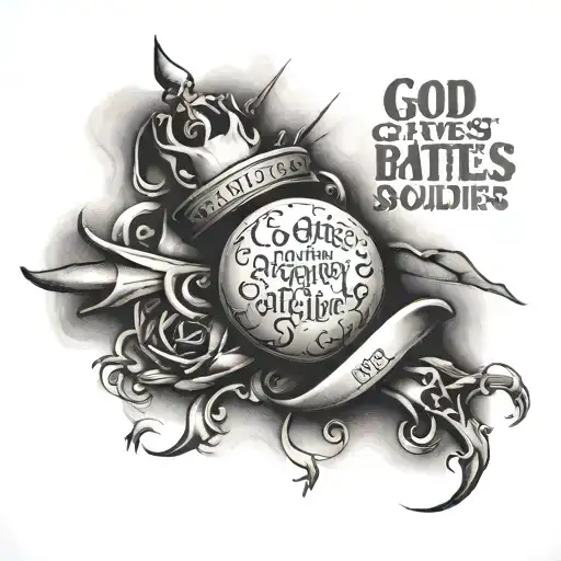 god gives his toughest battles to his strongest soldiers quote tattoo design idea