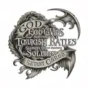 god gives his toughest battles to his strongest soldiers quote tattoo design idea
