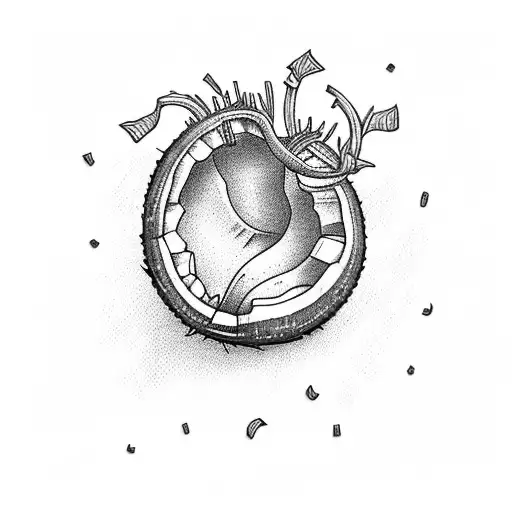 coconut with a merry worm tattoo design idea