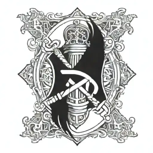 law emblem in one piece tattoo design idea