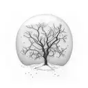 tree branches intertwining and forming an apple tattoo design idea