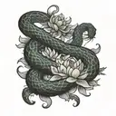 mental health snake lotus  tattoo design idea
