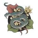 mental health snake lotus  tattoo design idea