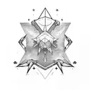 Destiny text with star tattoo design idea