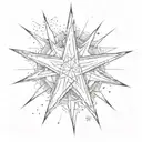 the star from which the rays come tattoo design idea