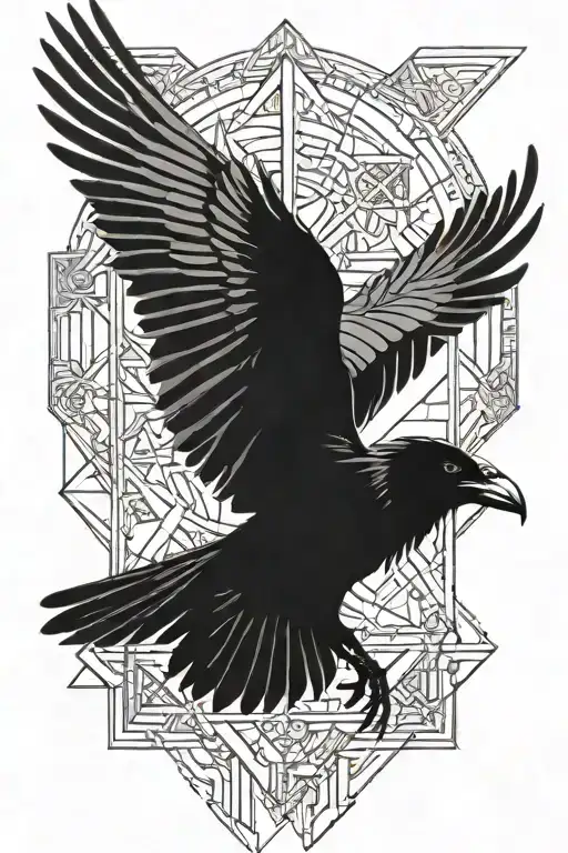 Raven tattoo design idea