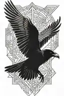 Raven tattoo design idea