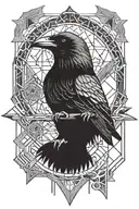 Raven tattoo design idea