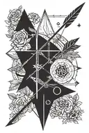  arrow with leo, sagittarius and libra signs tattoo design idea