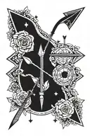  arrow with leo, sagittarius and libra signs tattoo design idea