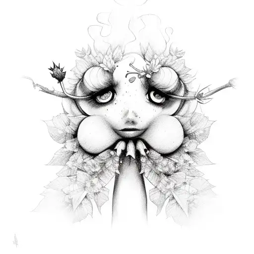 Daisy and poison ivy  tattoo design idea