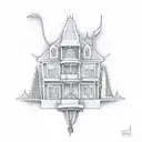 genie lamp and the house from up tattoo design idea