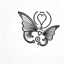 snitch dorada con alas de mariposa tattoo design idea