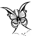 snitch dorada con alas de mariposa tattoo design idea