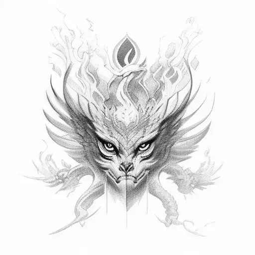 Phoenix griffin tattoo design idea