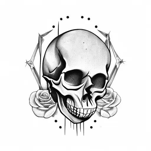 skull drama mask tattoo