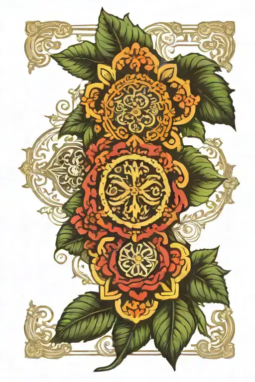 mandala, cross, jungle, tattoo design idea