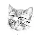 evil cat tattoo design idea