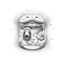 pill with semicolon inside  tattoo design idea