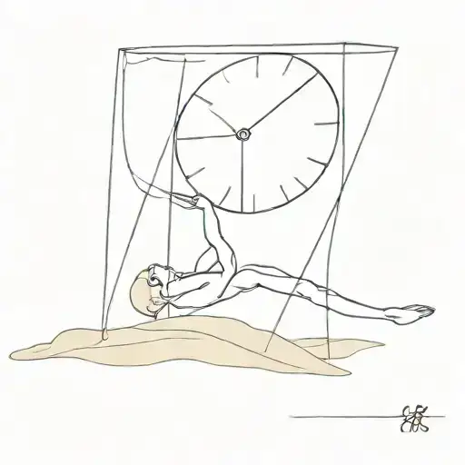 sand clock man falling inside tattoo design idea