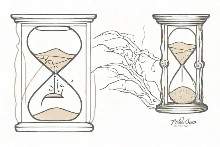 sand clock tattoo design idea