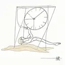 sand clock man falling inside tattoo design idea