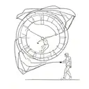 sand clock man falling inside tattoo design idea