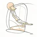 sand clock man falling inside tattoo design idea