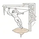 sand clock man falling inside symbolizing tattoo design idea