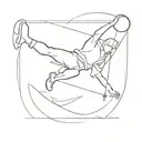 sand clock man falling inside symbolizing tattoo design idea