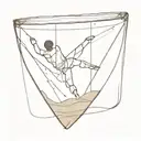 sand clock man falling inside symbolizing tattoo design idea