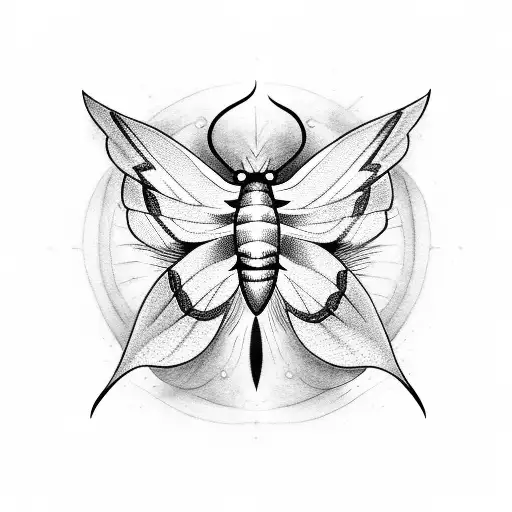Moth flying to flames tattoo design idea