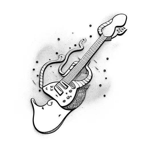 electric guitar tattoo design idea
