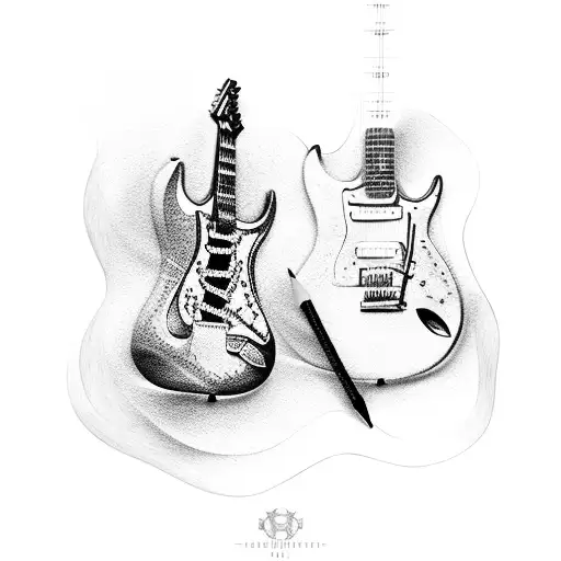 electric guitar tattoo design idea