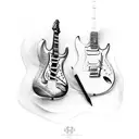 electric guitar tattoo design idea