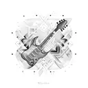 electric guitar tattoo design idea