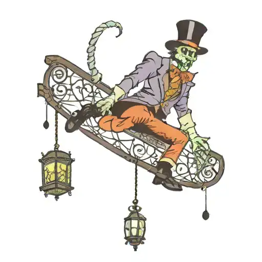 haunted mansion tightrope walker tattoo design idea